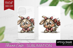 Bunny Valentine Phone Case PNG Whimsical Animal Case PNG Product Image 1
