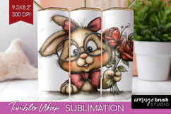 Bunny Valentine Tumbler Wrap Whimsical Animal Tumbler PNG Product Image 1