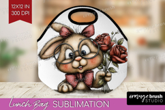 Bunny Valentine Lunch Bag Whimsical Animal Lunch Bug PNG Product Image 1