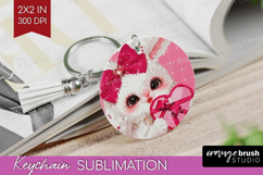 Bunny Valentine Keychain PNG Cute Valentines Day Keychain Product Image 1