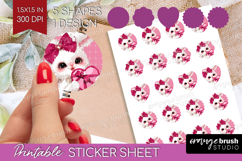 Bunny Valentine Round Sticker Cute Valentines Day Printable Product Image 1