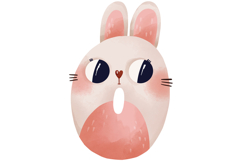 Bunny Numbers 0-9 Watercolor Clipart Set for Nursery Product Image 2