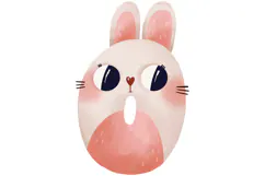 Bunny Numbers 0-9 Watercolor Clipart for Nursery Product Image 2