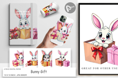 Digital Paper Bunny Gift Product Image 1