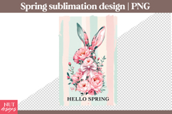 Hello Spring Floral Bunny Spring sublimation Product Image 2