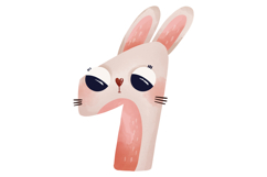 Bunny Numbers 0-9 Watercolor Clipart Set for Nursery Product Image 3