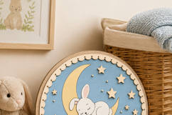Bunny Baby Name Sign SVG | Woodland Nursery Door Sign Product Image 4
