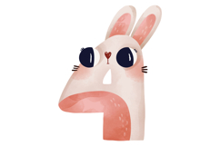 Bunny Numbers 0-9 Watercolor Clipart Set for Nursery Product Image 6