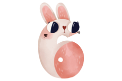 Bunny Numbers 0-9 Watercolor Clipart Set for Nursery Product Image 8