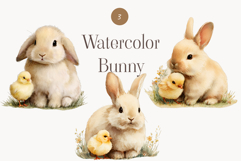 Cute Watercolor Bunny Clipart Product Image 1