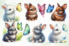 Bunny and Butterfly Sublimation Clipart Product Image 5