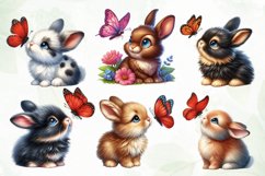Bunny and Butterfly Sublimation Clipart Product Image 4