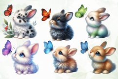 Bunny and Butterfly Sublimation Clipart Product Image 3