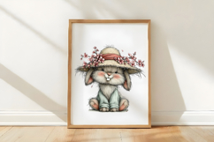 Bunny and Flowers Clipart Png Product Image 2