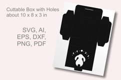 Bunny and Moon Rectangular Gift Box SVG Papercut Template