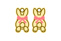 Bunny Back with Bow Earrings - Laser Cut SVG Template Product Image 2