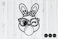 Bunny Blowing Bubble SVG, Easter Bunny SVG Product Image 1