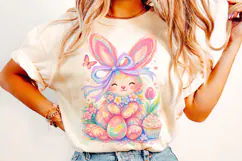Bunny Coquette Easter PNG, Floral Easter PNG, Happy Easter Product Image 5