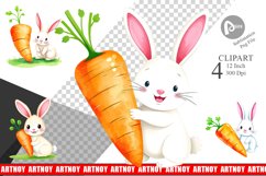Bunny Carrot Clipart Product Image 1