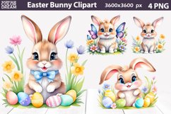 Easter Bunny Clipart | Watercolor Bunny Sublimation Product Image 2