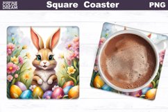 Easter Square Coaster | Spring Bunny Square Coaster Product Image 1