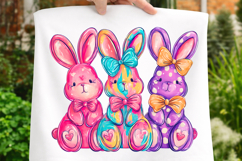 Bunny Coquette Bow PNG, Brushstroke bunny easter PNG Product Image 1