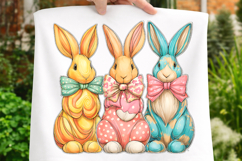 Bunny Coquette Bow PNG, Brushstroke bunny easter PNG Product Image 1