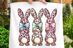 Bunny Coquette Bow PNG, Happy Easter Leopard Print Bunny PNG Product Image 1
