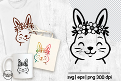 Cute bunny svg, Animal flower svg, Kids svg Product Image 1