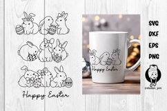 Happy easter, bunny hand drawn svg Product Image 1