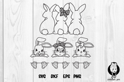 Happy easter, bunny hand drawn svg Product Image 1