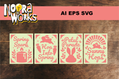 Bunny Easter Insert Card SVG Product Image 1