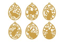Easter Gift Tags Set of Rabbit with Flowers and Butterflies Product Image 2