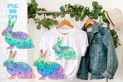 Easter bunny flower sublimation design Product Image 1