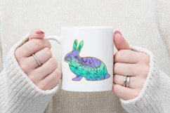 Easter bunny flower sublimation design Product Image 3