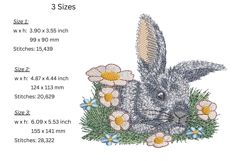 Spring Bunny Embroidery Design - Easter Pattern Product Image 2