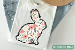 Easter Bunny PNG | Floral Bunny PNG | Easter Sublimation Product Image 1