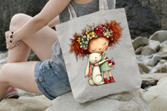 Bunny Friend Easter Girl Clipart Product Image 3