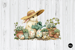Watercolor Garden Rabbit PNG, Bunny PNG, Rabbit PNG Product Image 1