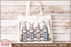 Easter Bunny Gnomes floral png, Easter Gnome bunny pngs Product Image 4