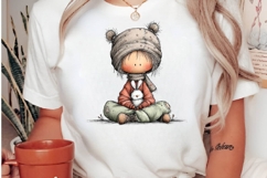 Bunny gnome watercolor clipart Product Image 3