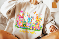 Happy Easter, Bunny Coquette Easter PNG, Floral Easter PNG Product Image 5