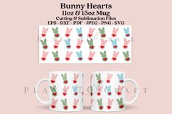 bunny hearts coffee glass wrap svg glass mug svg presized for 11oz and 15oz glass ready to cut and sublimation files