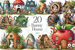 Bunny House Sublimation Clipart Product Image 1