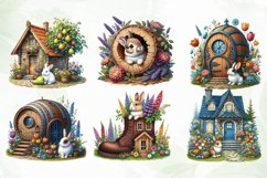 Bunny House Sublimation Clipart Product Image 3