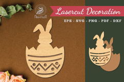 Bunny in Egg Laser Cut Decoration Product Image 1