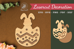 Bunny in Egg Laser Cut Decoration Product Image 1