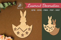 Bunny in Egg Laser Cut Decoration Product Image 1