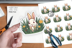Grass Bunny Sticker Product Image 1