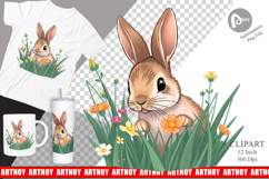Grass Bunny Clipart Product Image 1